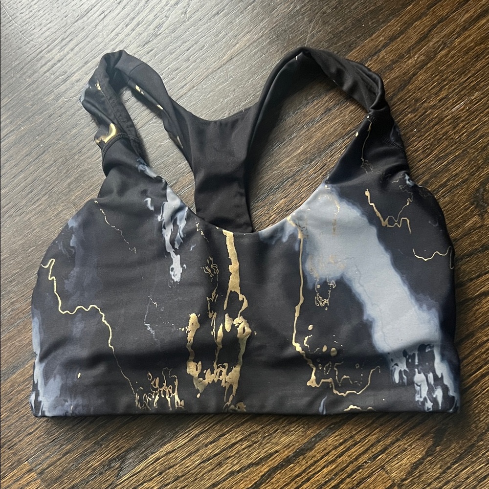 Old Navy Black and Gold Sports Bra